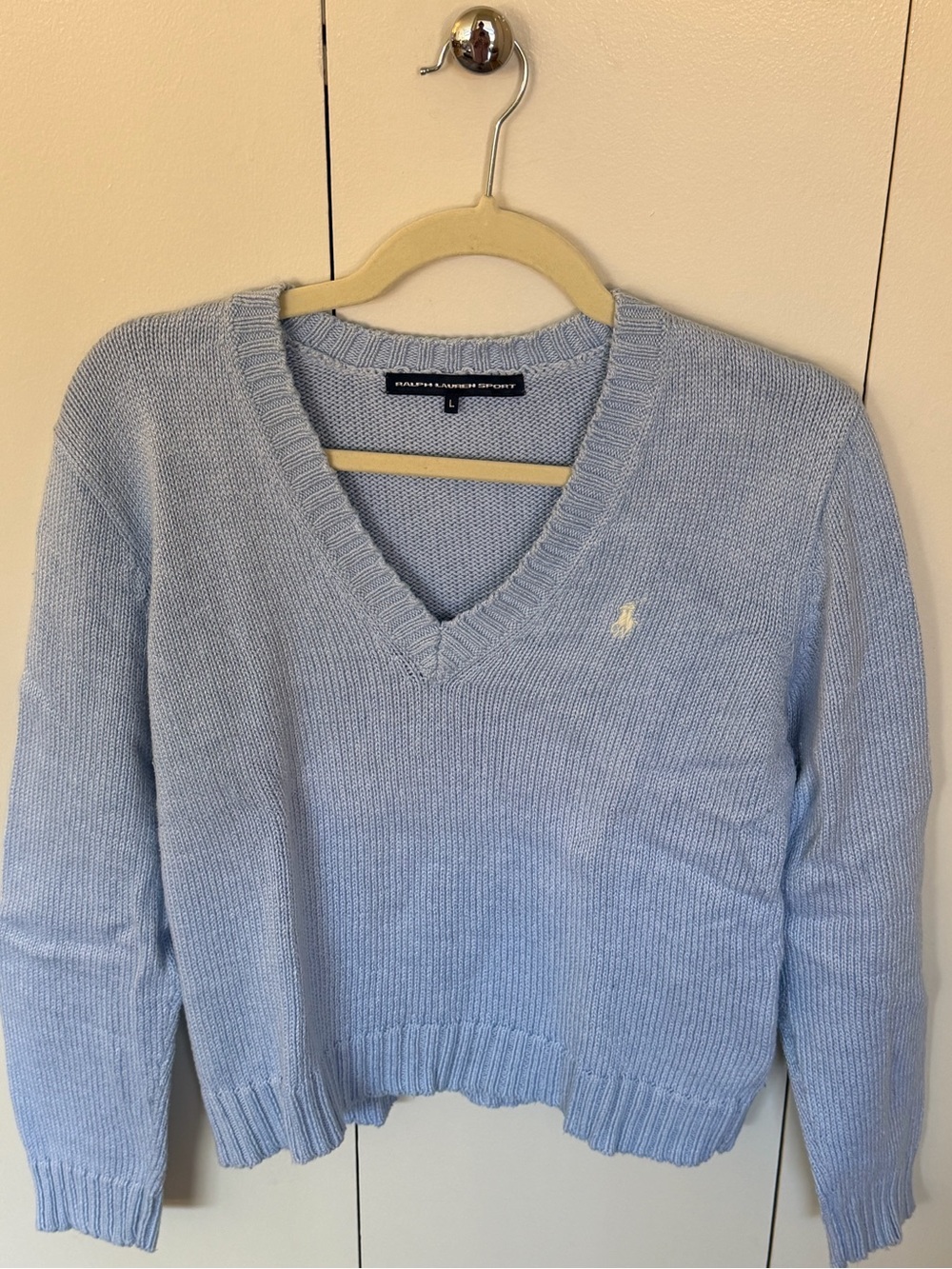 Ralph Lauren Light Blue V-Neck Knit Sweater